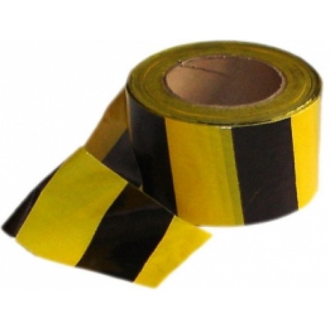 Fita zebrada preta/amarela 70MM  x 100M